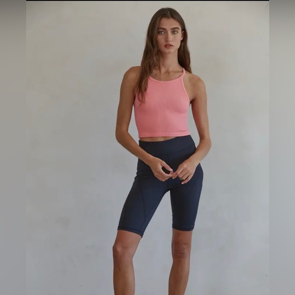 #178. Ribbed Racerback Tank - Malibu Pink - Picture 2 of 3